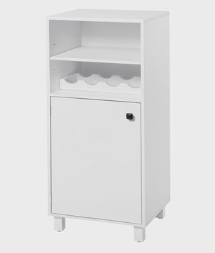 Witte Keukenkast met Wijnrek en Verstelbare Planken - 48x108x40cm