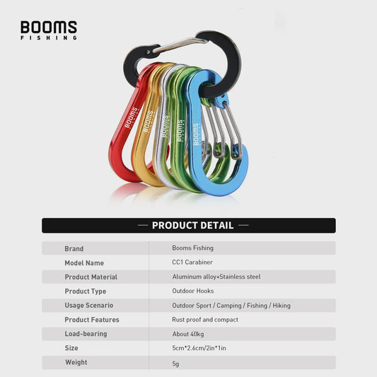 Set van 6 Aluminium Karabijnhaak Sleutelhangers - Outdoor, Camping & Vissen