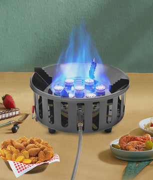 7-Core Camping Gasfornuis 21000W - Krachtig, Draagbaar & Winddicht Kampeer Kooktoestel