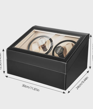 Automatische Horlogedoos met 4 Winding & 6 Opbergvakken - PU Leer