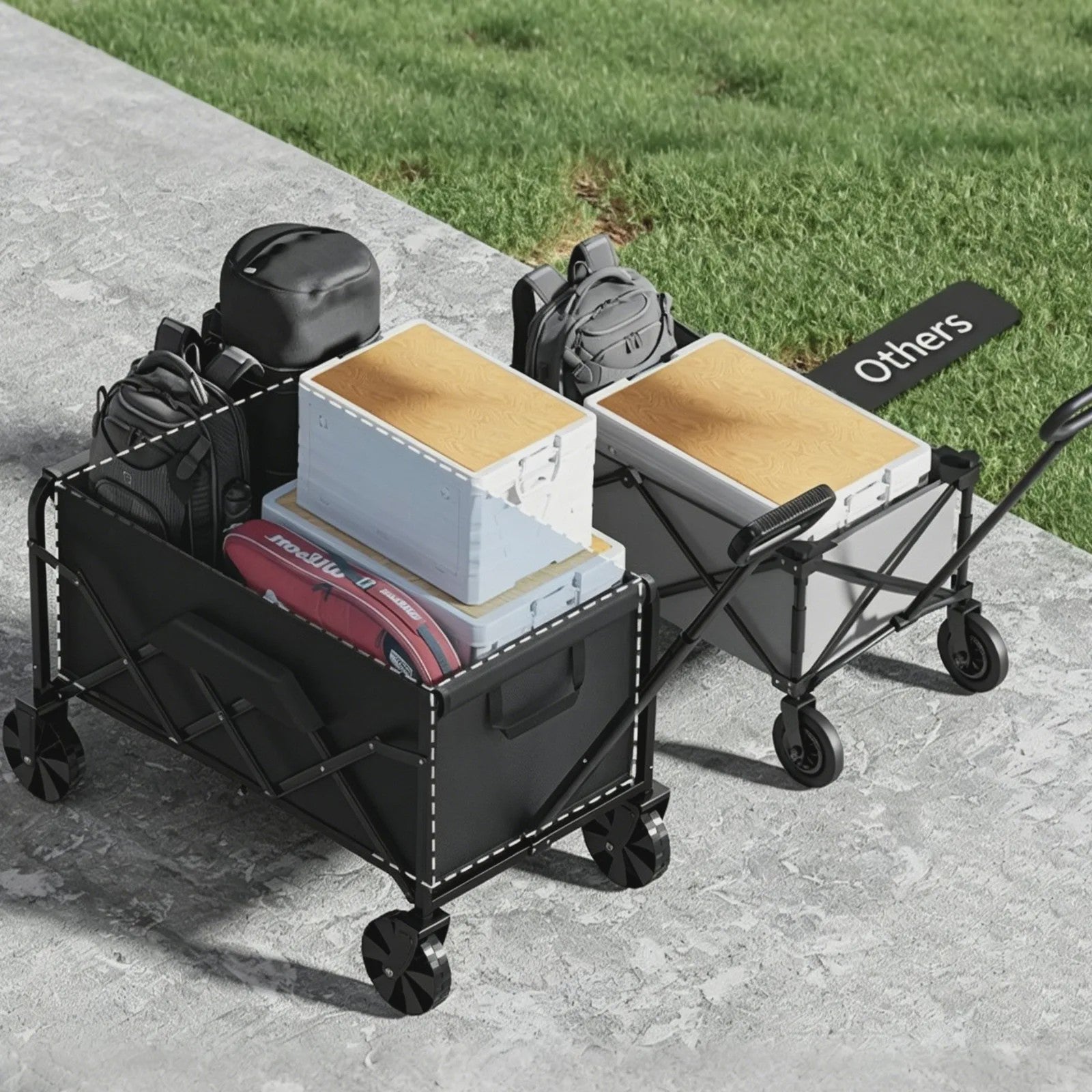 Opvouwbare Kampeerwagen met Wielen - 75KG Draagkracht - Ideaal voor Tuin, Strand & Festivals