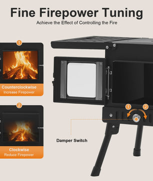 Opvouwbare Houtkachel voor Camping & Buiten - Efficiënt Grillen & Koken met Handschoenen