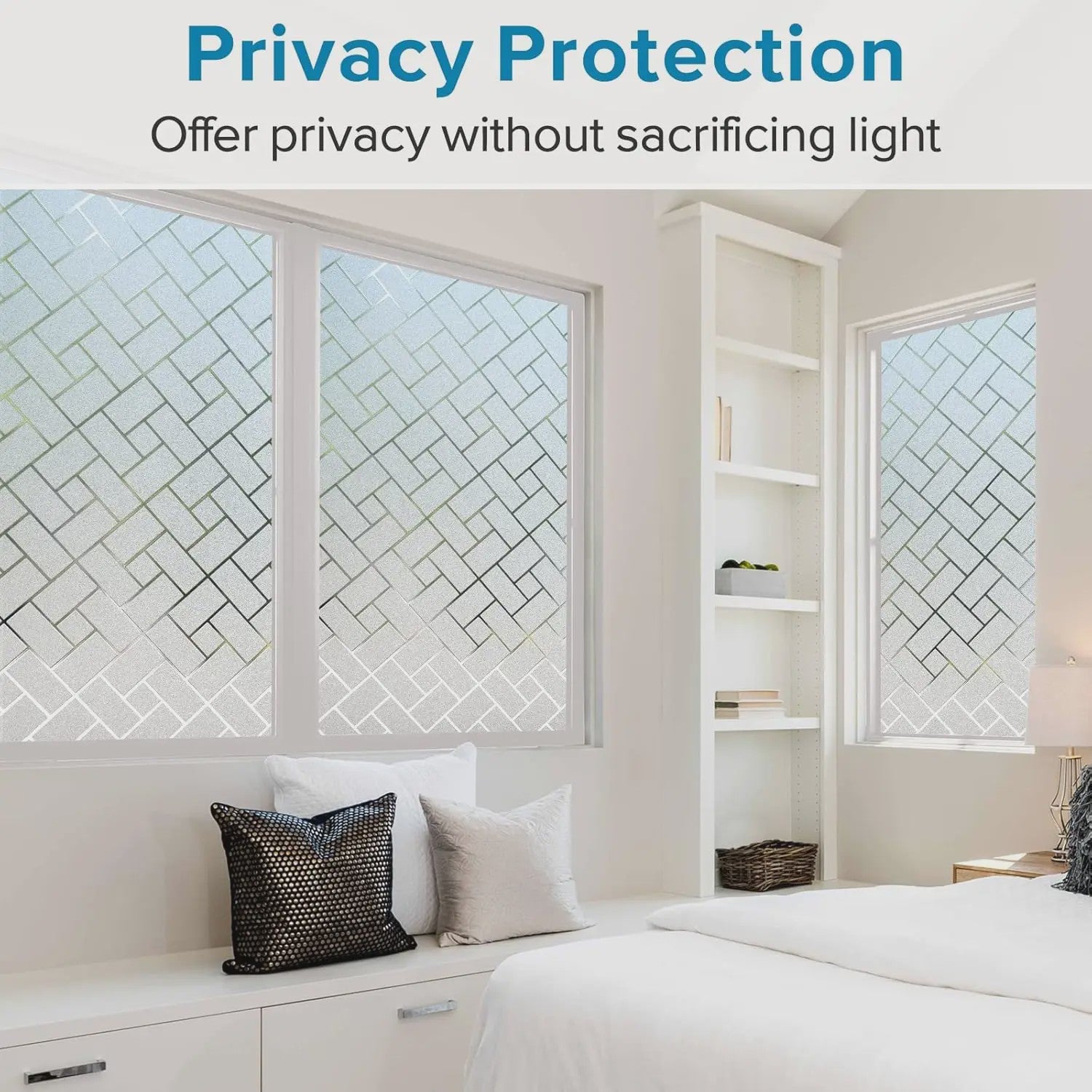 Raamfolie Privacy Glasfolie Statisch Zonder Lijm - Decoratief voor Huis & Kantoor