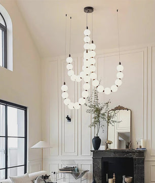 Moderne Scandinavische Plafondlamp met Bolvormige Lampjes - Hanglamp voor Woonkamer & Trap