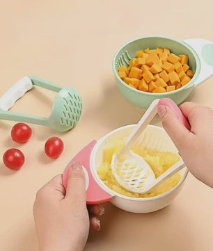 Baby Voedselbereidingsset: Handmatige Puree Maker & Rasp Kom