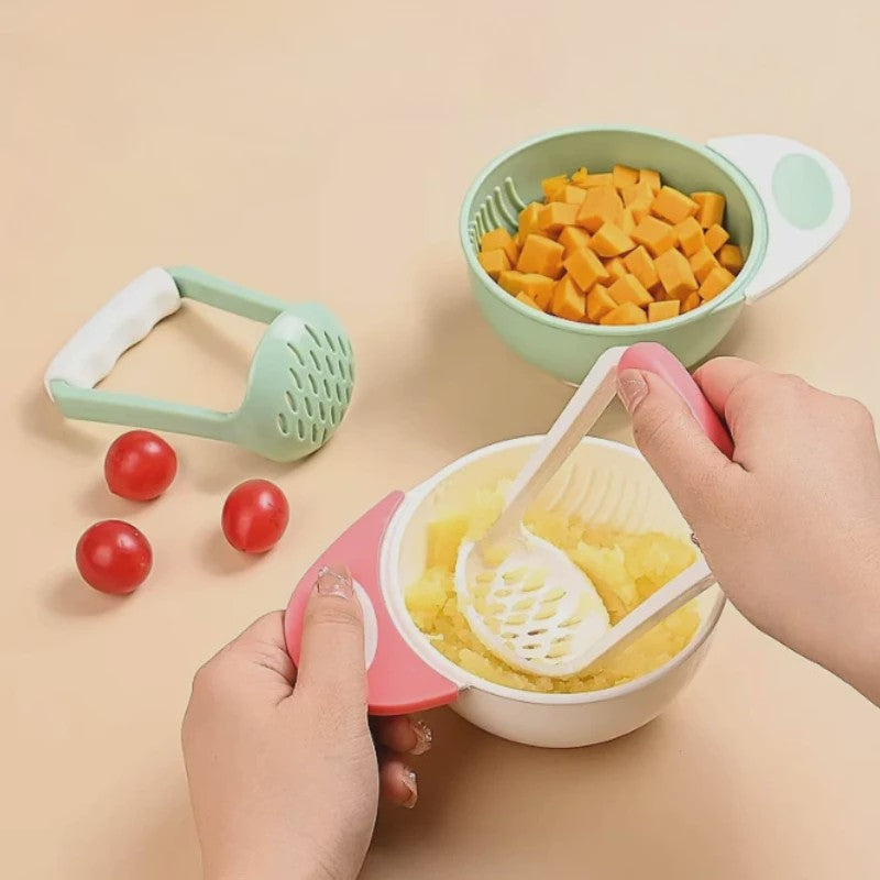 Baby Voedselbereidingsset: Handmatige Puree Maker & Rasp Kom