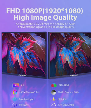 Sibolan 21.5" Draagbare Monitor - 1080P IPS, 100Hz, USB-C/HDMI, Ingebouwde Standaard