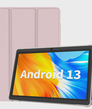 Pritom 7 Inch Tablet PC met Android 13, 4GB RAM, 32GB ROM en Lederen Hoes