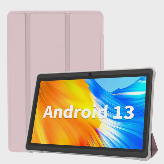 Pritom 7 Inch Tablet PC met Android 13, 4GB RAM, 32GB ROM en Lederen Hoes