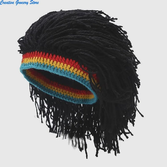 Unieke Gehaakte Muts met Nep Dreads - Rasta Stijl voor Feest & Cosplay
