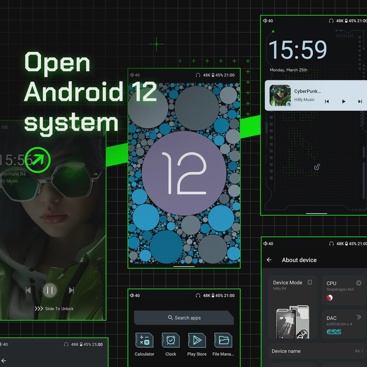 HiBy R4 HiFi Music Player: Quad DAC, Android 12, MQA & DSD256 met 11 uur batterijduur
