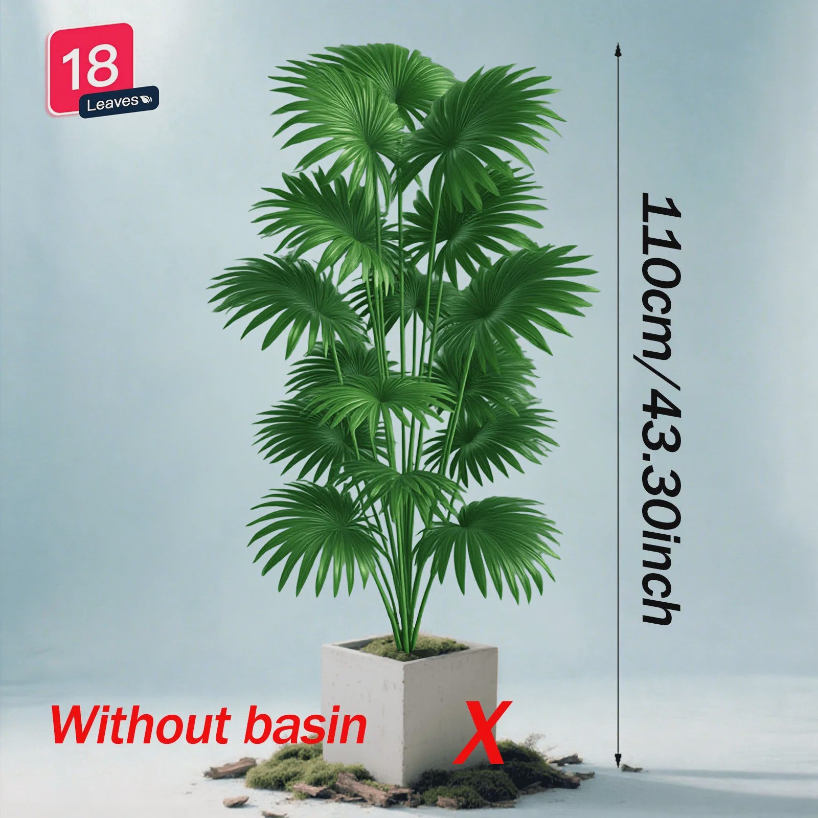 Grote Kunstpalm Boom 110cm - Realistische Tropische Kunstplant voor Binnen & Buiten