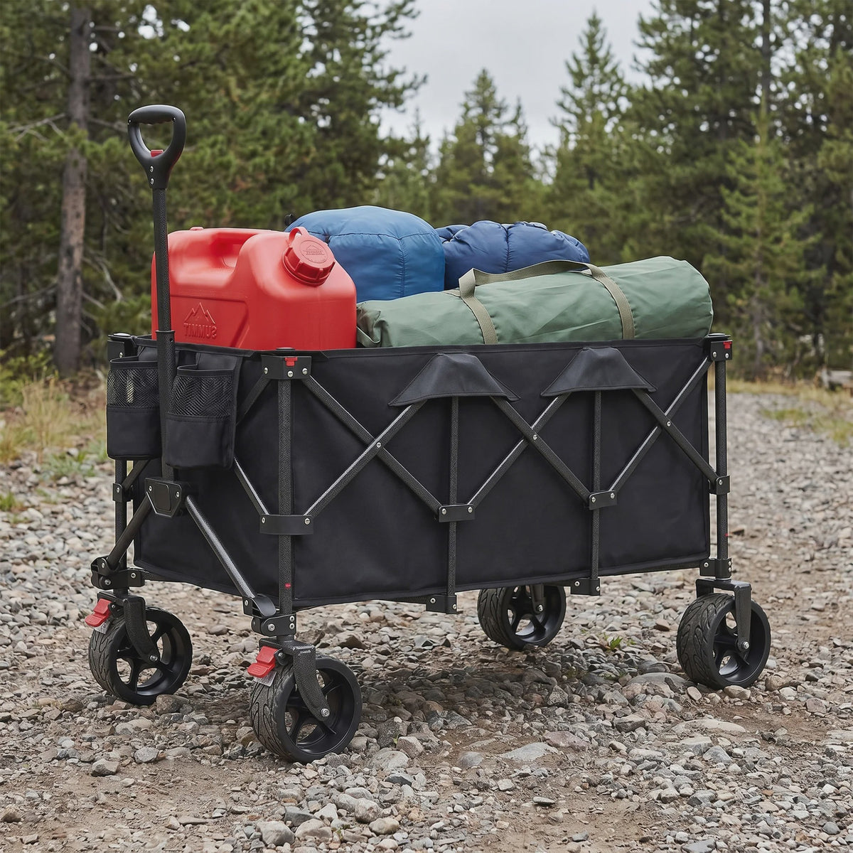 Songmics Opvouwbare Transportkar met Handvat - 200L, 150kg Draagvermogen