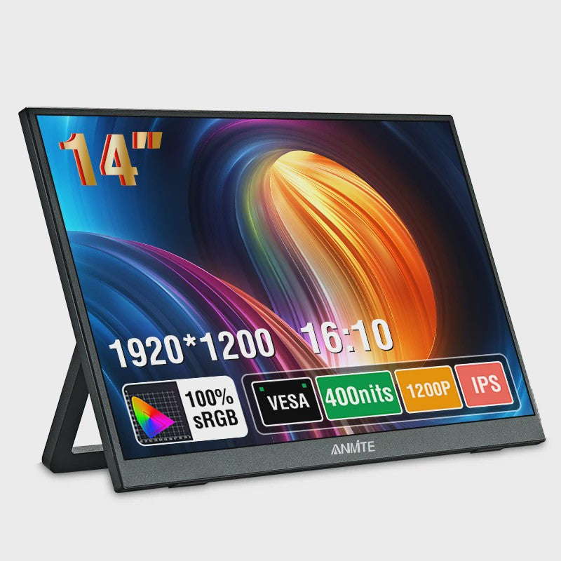 14-inch Draagbare Monitor: Touchscreen Optioneel, 16:10 Beeldverhouding, 400cd/m² Helderheid - Ideaal voor Gaming & Laptops