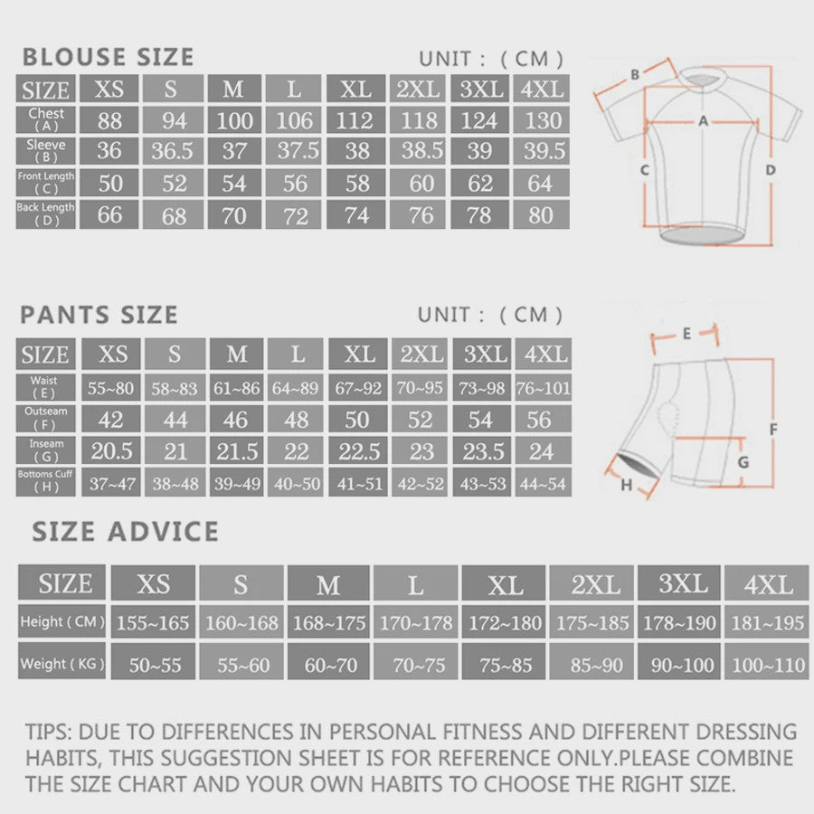 Pro Fiets Kleding Set Heren - Ademend Wielrenpak met Bib Shorts
