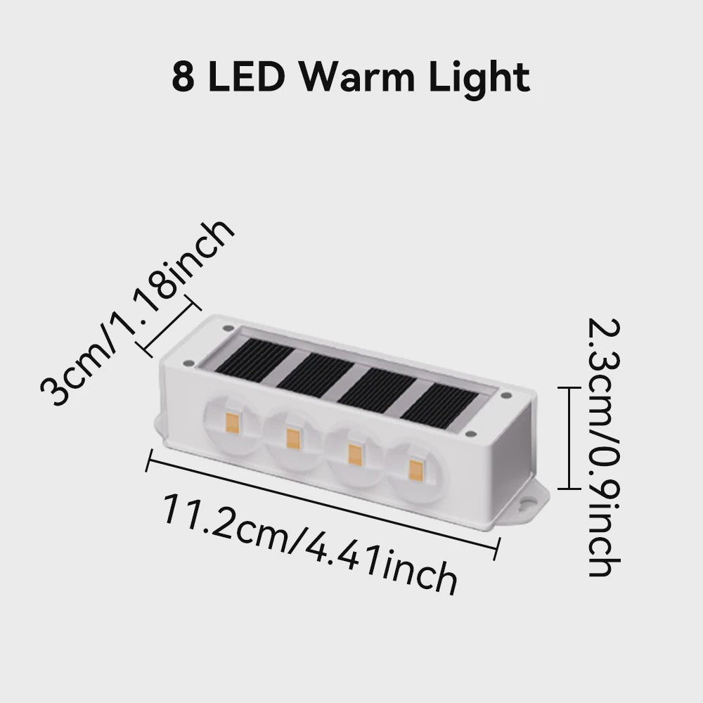 4x LED Solar Wandlampen Waterdicht - Buiten & Tuinverlichting met Boven- en Onderstraal