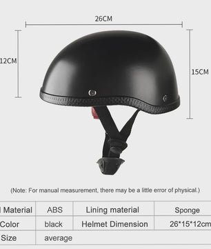 Universele Zwarte Motorhelm Half Helm ABS - Comfortabel en Wasbaar