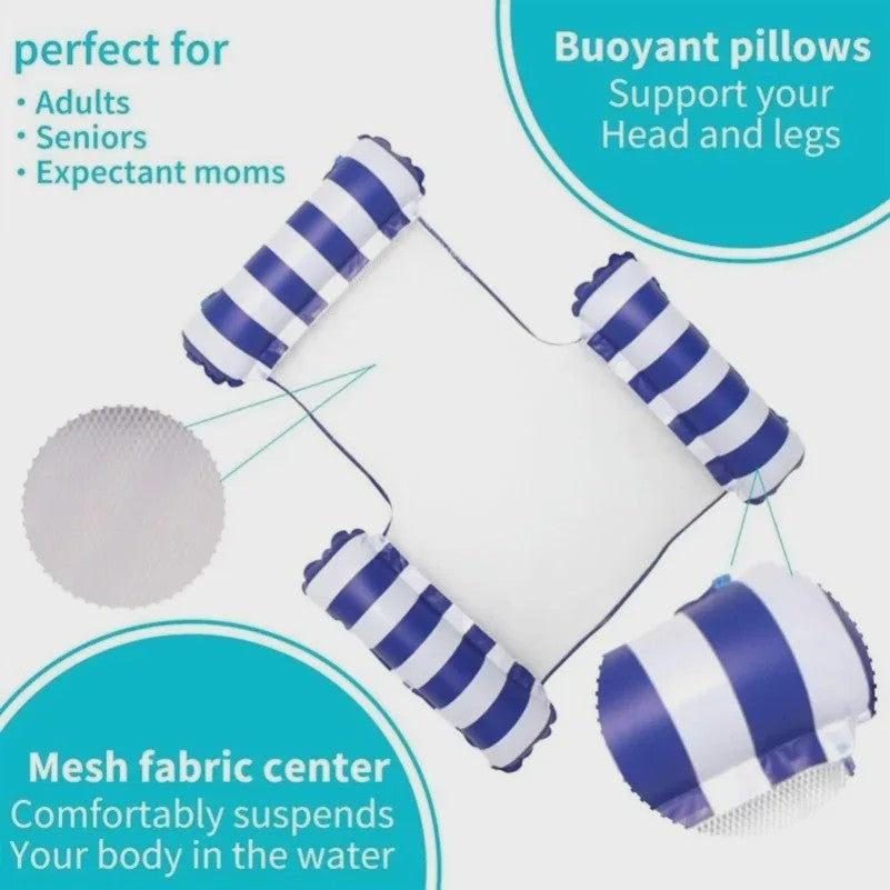 Opblaasbare Watermat & Relaxstoel met Rugleuning - Zomerse Zwembad & Vakantie Fun