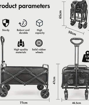 Opvouwbare Bolderkar - Grote Capaciteit, All-Terrain, Camping & Transportkar