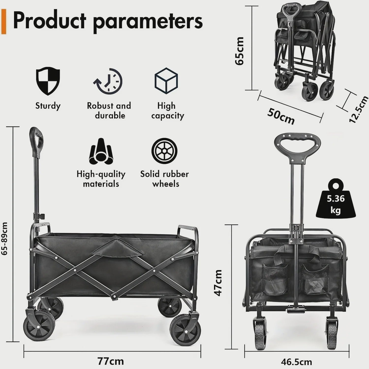 Opvouwbare Bolderkar - Grote Capaciteit, All-Terrain, Camping & Transportkar