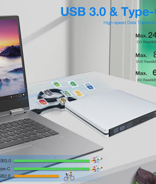 Externe Blu-ray Brander & DVD/CD Brander - USB 3.0 - Lees/Schrijf CD/DVD/BD