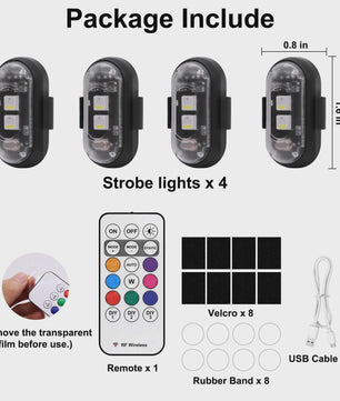 Veelzijdige LED Strobe Anti-Collision Lichten met Afstandsbediening - 8 Kleuren