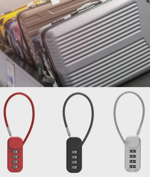 4-Cijferig Zinklegering Combinatieslot met Staalkabel - Anti-diefstal Hangslot voor Rugzak, Bagage & Reizen