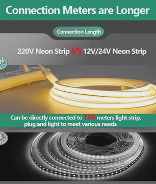 20 Meter Flexibele LED Neon Strip - 220V IP67 Waterdicht - Zonder Korreligheid - Binnen & Buiten Gebruik