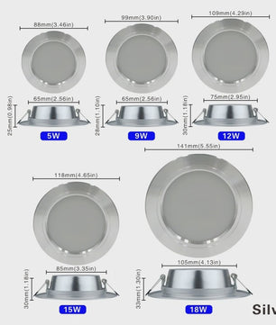 Ronde LED Downlight Inbouwspots 5W-18W - Warm Wit & Koel Wit - Aluminium