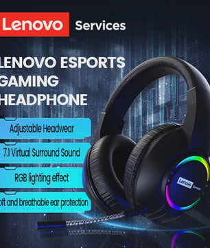Lenovo E08 Gaming Headset: 7.1 Surround Sound, RGB, Microfoon voor PC & Laptop