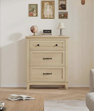 Moderne Ladekast van MDF - 74x40x75cm - Slaapkamer Commode met Textuur Fronten en Anti-Tip Kit