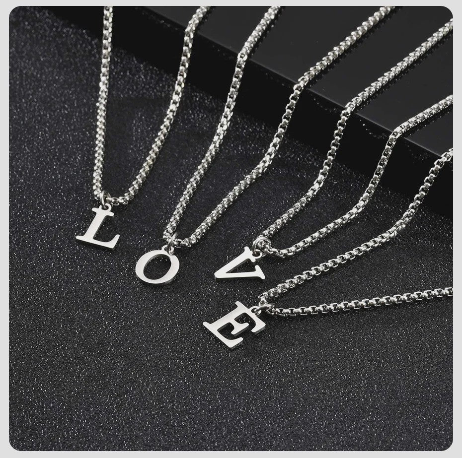 Vnox RVS Letter Ketting Heren - Kies Uw Initiaal - Waterdicht & Minimalistisch