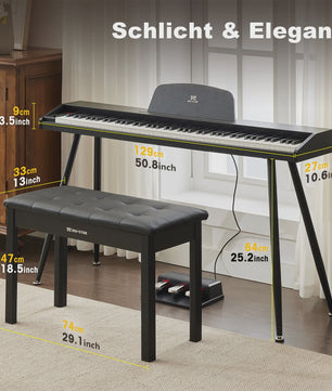 Digitale Piano 88 Toetsen met Hamer Mechaniek, 3 Pedalen en MIDI-USB