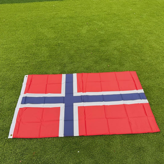 Noorse Vlag 150x90cm - Duurzaam Polyester, Dubbel Gestikt