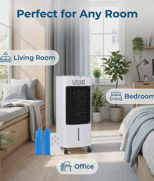 Draagbare Water Air Cooler met 4L Tank, 65W, 3 Snelheden & Afstandsbediening
