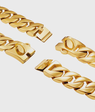 Gouden Hondenketting 32mm RVS - Stoere Halsband voor Grote Rassen