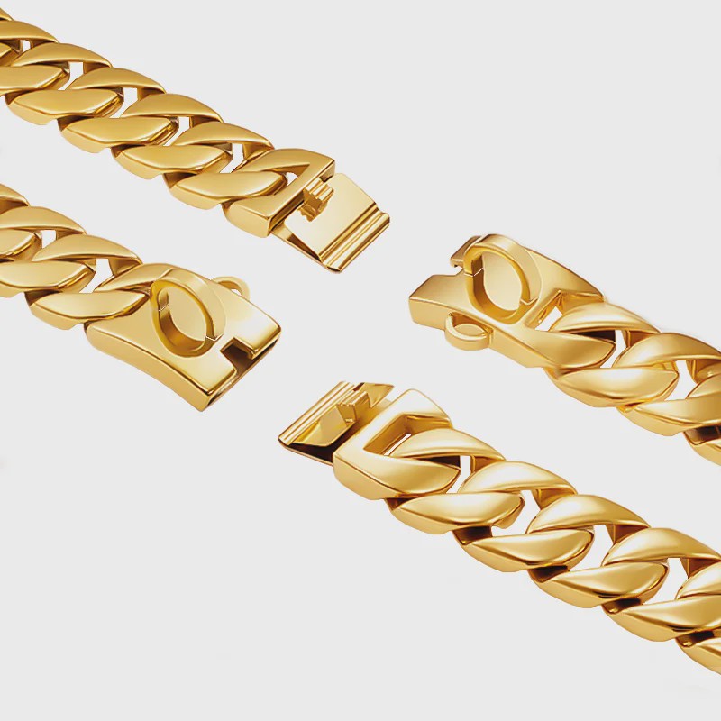 Gouden Hondenketting 32mm RVS - Stoere Halsband voor Grote Rassen