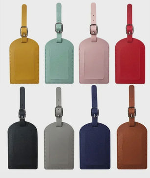 Stijlvol PU Leder Bagagelabel - Kofferlabel voor Dames & Heren - Naam & Adres Houder