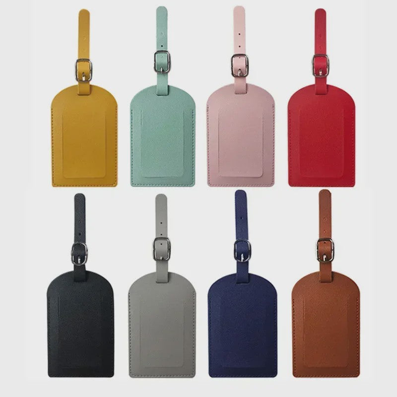 Stijlvol PU Leder Bagagelabel - Kofferlabel voor Dames & Heren - Naam & Adres Houder