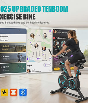 Indoor Spinning Fiets met App Connectie & LCD Display - Ultra Stil & Verstelbare Weerstand