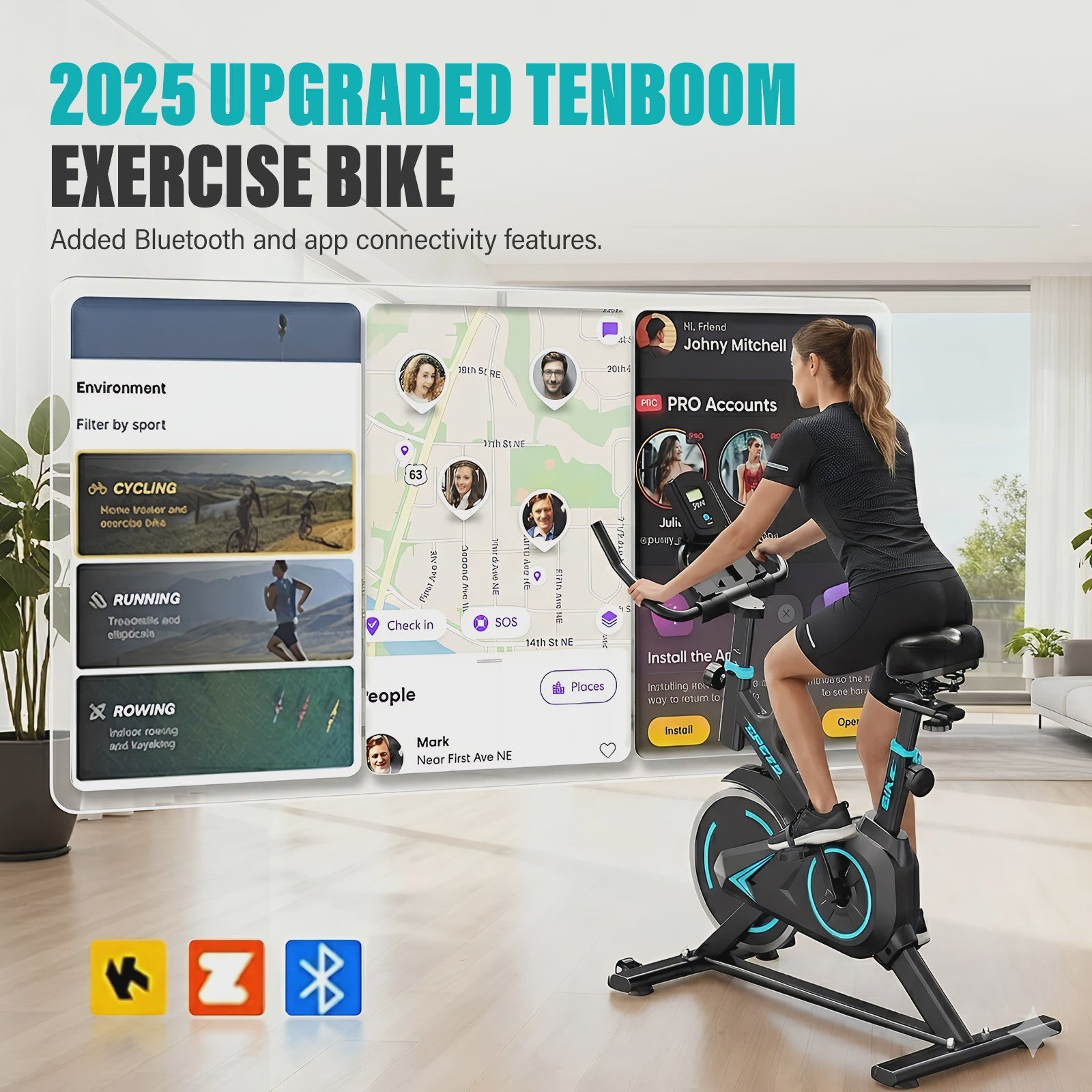 Indoor Spinning Fiets met App Connectie & LCD Display - Ultra Stil & Verstelbare Weerstand