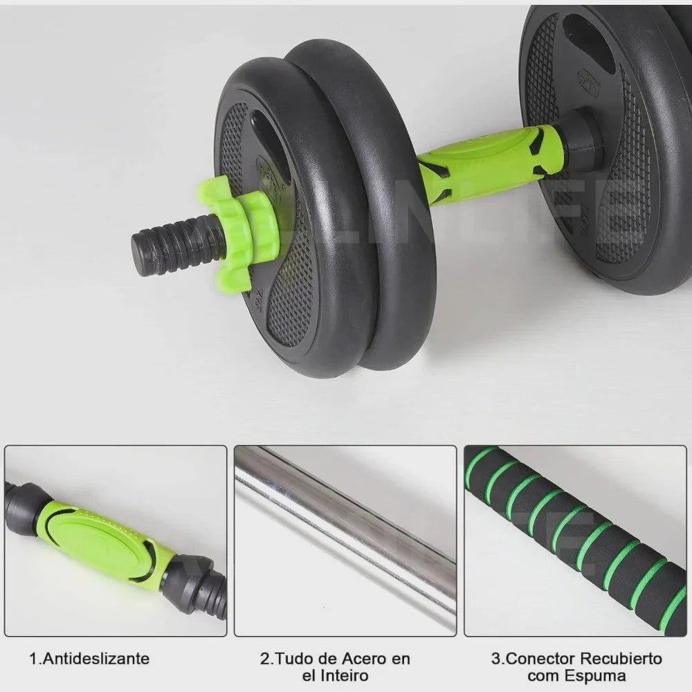 Verstelbare Dumbbell Set 10-40kg met Verbindingsstang - Complete Home Gym Krachttraining