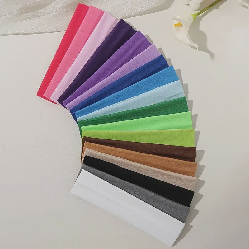 Elastische Haarbanden voor Dames - Effen Kleuren, Comfortabel voor Sport, Yoga & Make-up