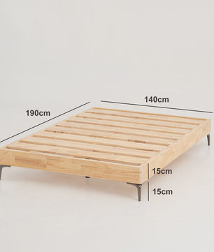 Massief Grenen Houten Bed 140x200cm met Lattenbodem en Opbergruimte - Moderne Stijl