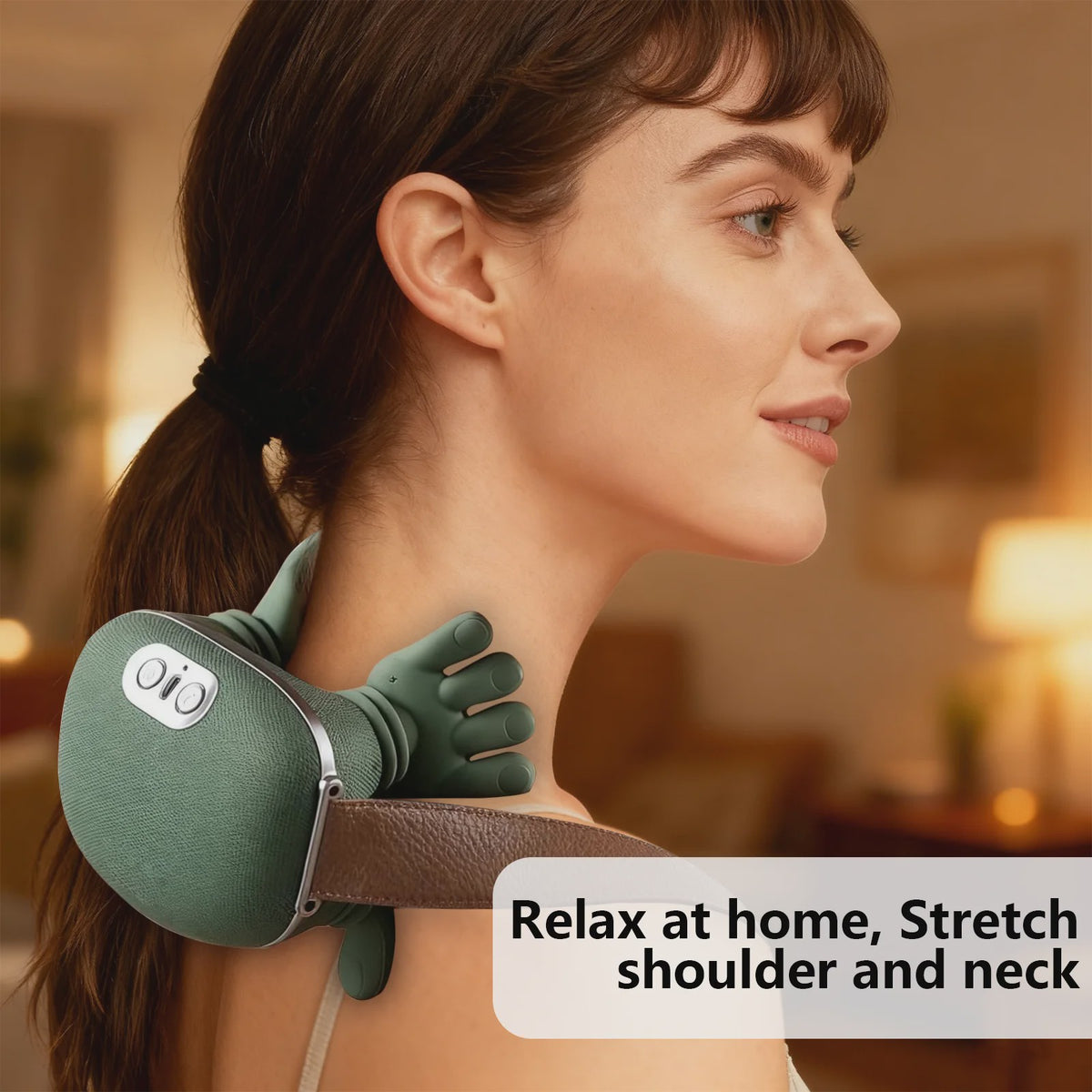 Draadloze Nek- en Schoudermassager met Verwarmingsfunctie & 3 standen - USB Oplaadbaar