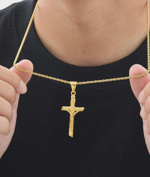 Heren RVS Kruis Ketting met Jezus Hanger - Religieuze Christelijke Sieraden