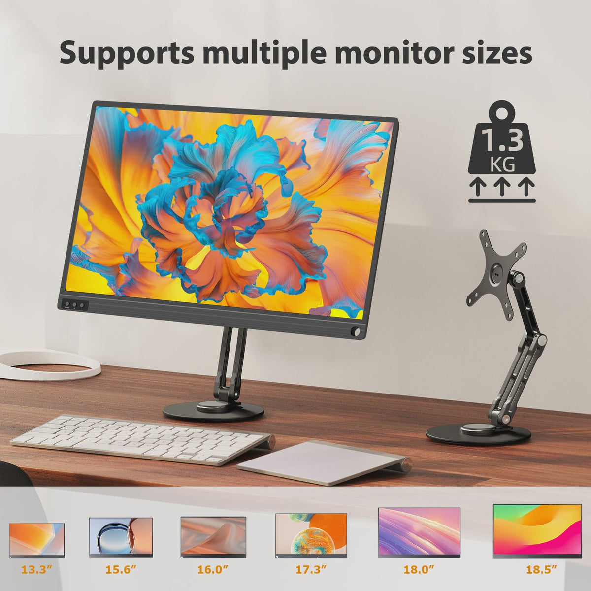 EVICIV Monitorstandaard met VESA Mount - Verstelbaar voor 15.6-18.5 inch Draagbare Schermen