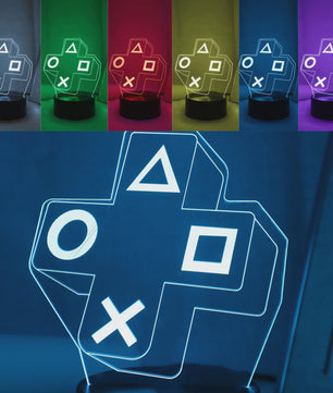 3D Gaming Cross Knop Nachtlamp - Kleurrijke LED Sfeerverlichting voor de Slaapkamer