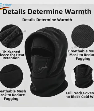 Multifunctionele Winter Balaclava met Capuchon: Fleece Nekwarmer & Winddicht Gezichtsmasker voor Buitenactiviteiten