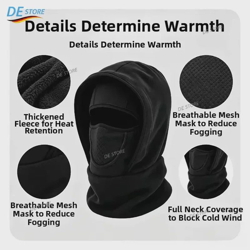 Multifunctionele Winter Balaclava met Capuchon: Fleece Nekwarmer & Winddicht Gezichtsmasker voor Buitenactiviteiten